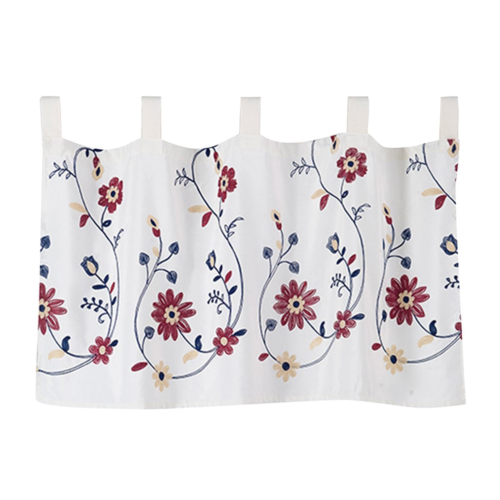 QIXCXAZ Easy Style Dinning Room Cafe Curtains Flower Pattern Skillful Decor Enhances Any Dining Experience Used To Cover Upper/Lower Part Of Window Or Used, Style B