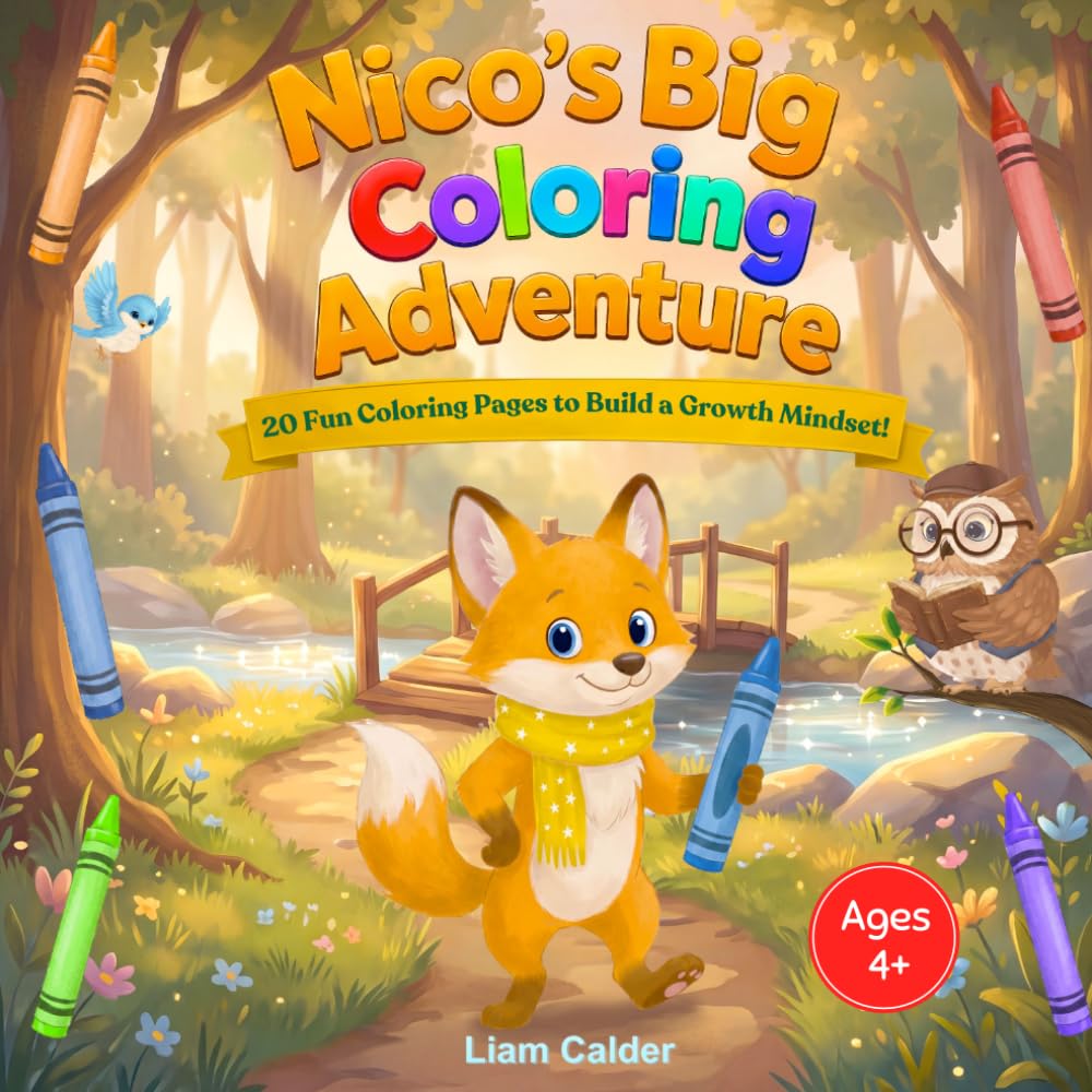 Nico's Big Coloring Adventure: 20 Fun Coloring Pages to Build a Growth Mindset!