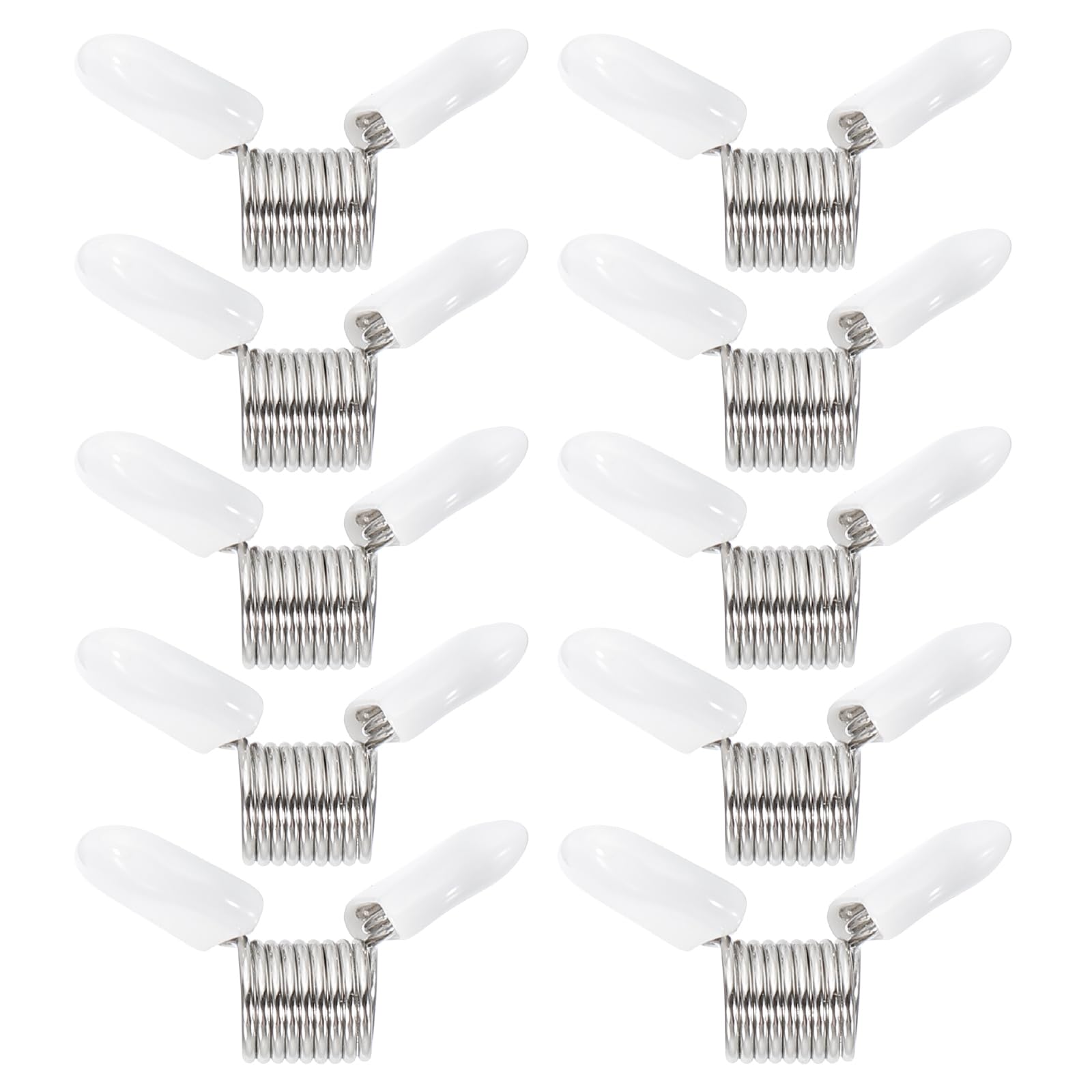 PATIKIL Bead Stopper for Jewelry Making 10 Pcs 22mm Spring Bead Clamps Plated with Handle for Jewelry Bracelet Making White
