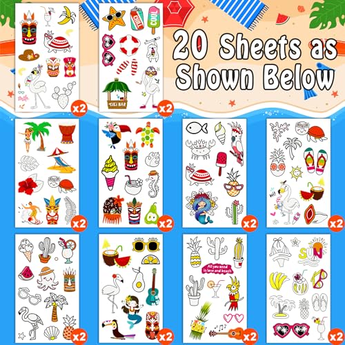 Partywind TS00347 20 Sheets Luminous Hawaiian Tattoos thumb #1