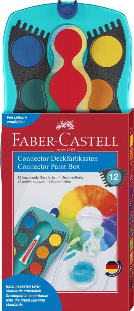 Faber-Castell Connector Paint Box - 12 Colours Turquoise