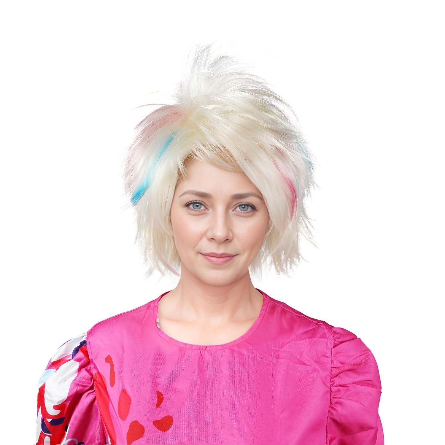 MUPUL Short Blonde Wig Cosplay Weird Wig Adult Halloween Costume Wigs For Women