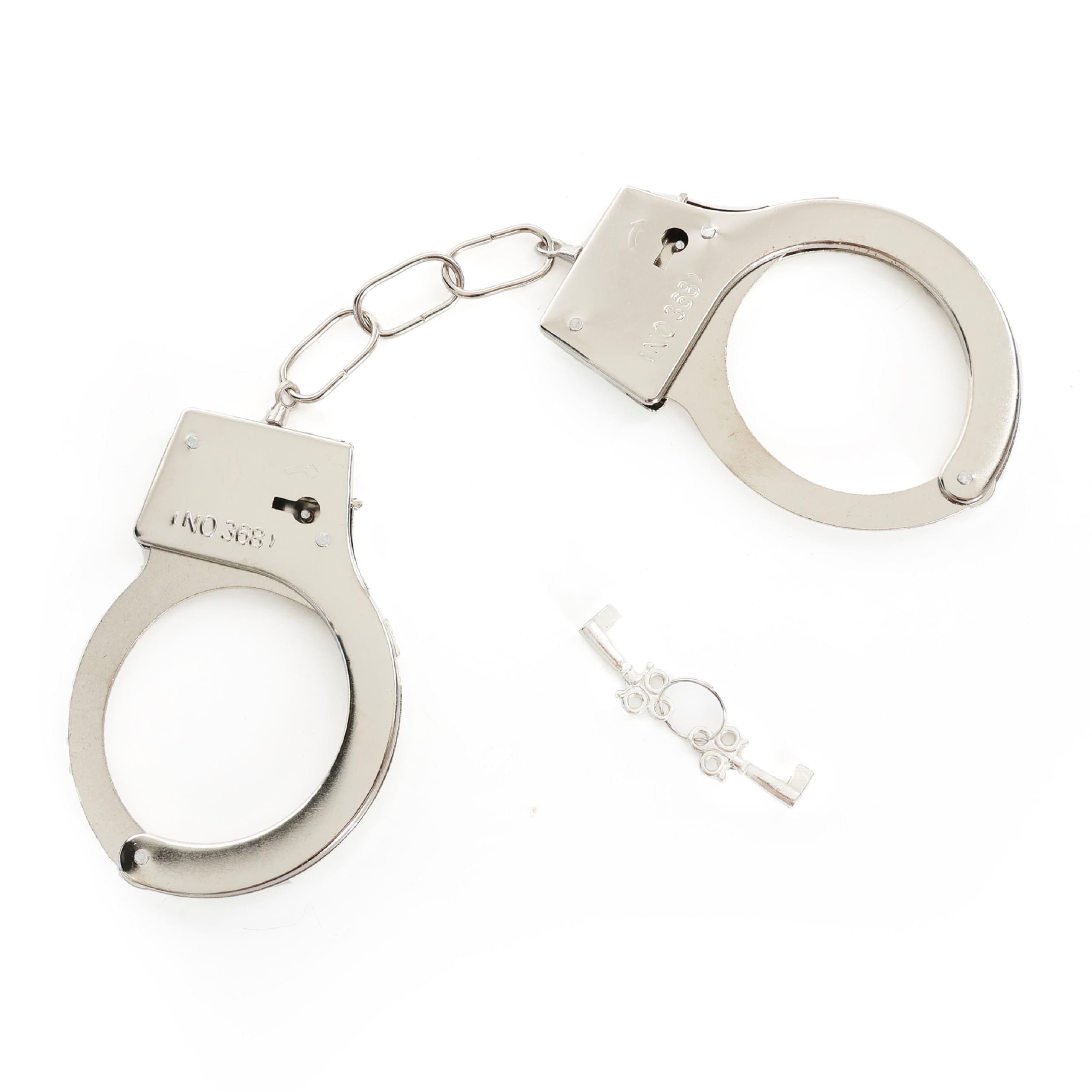 Metal Handcuffs with Keys – Realistic Fancy Dress Costume Accessory Prop for Adults – Police, Prisoner, Cops & Robbers, Halloween and Party Outfits