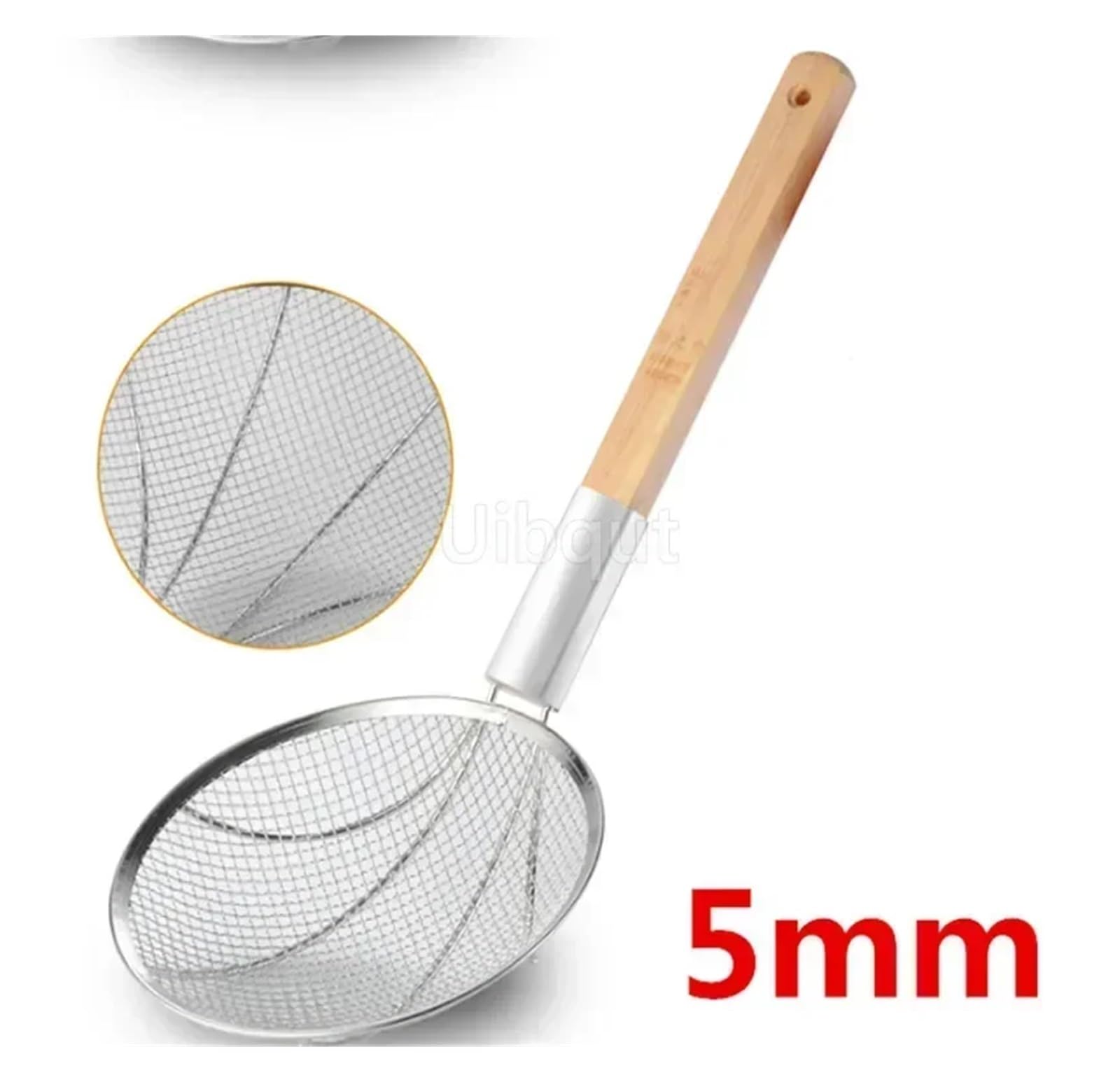 Küchensieb 1 stücke Edelstahl Große Lange Nudel Französisch Frites Siebe Sieb Korb Holzgriff Braten Net(24cm)