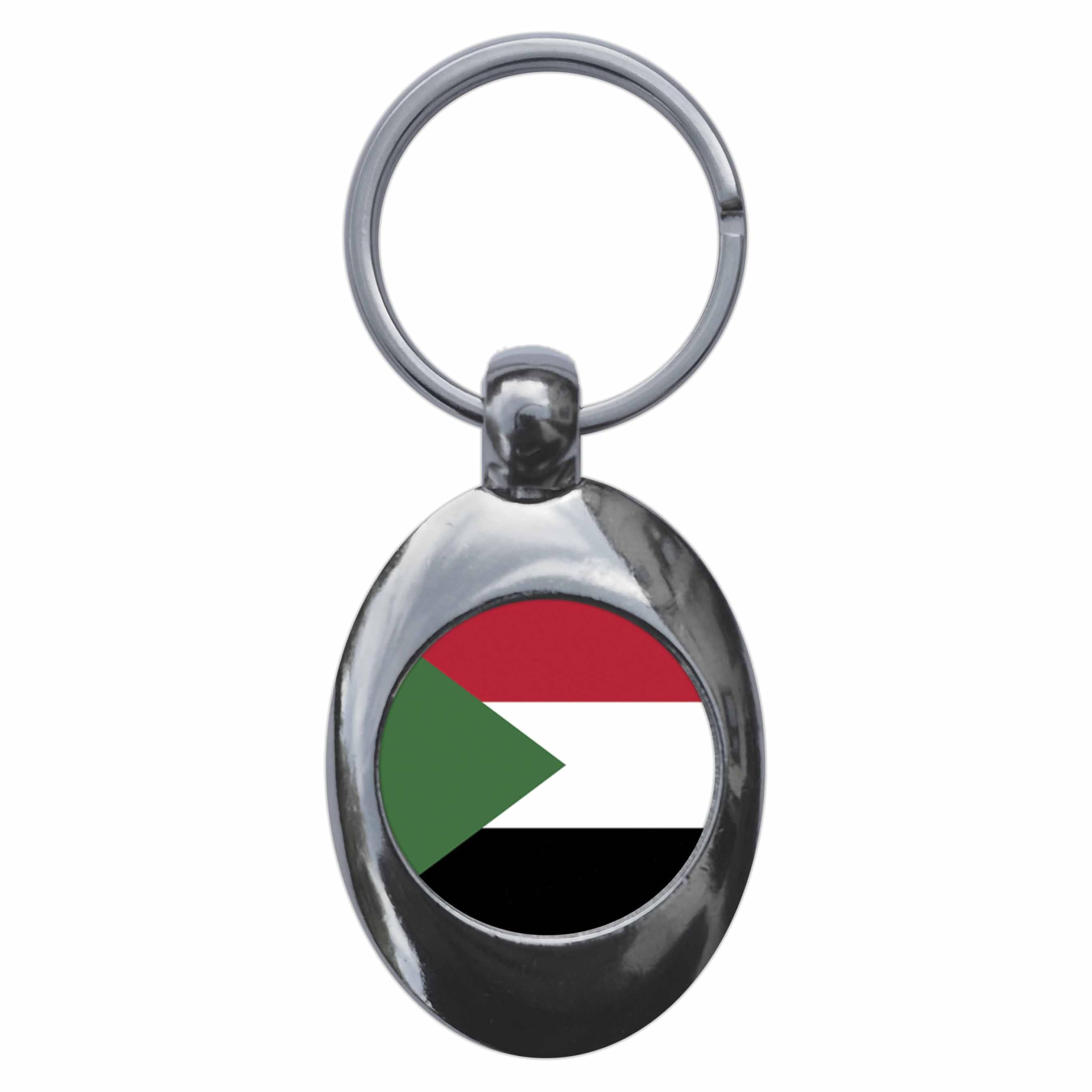 Ozorath Sudan National Flag Keyring Keychain Key Ring Chain With Trolley Coin