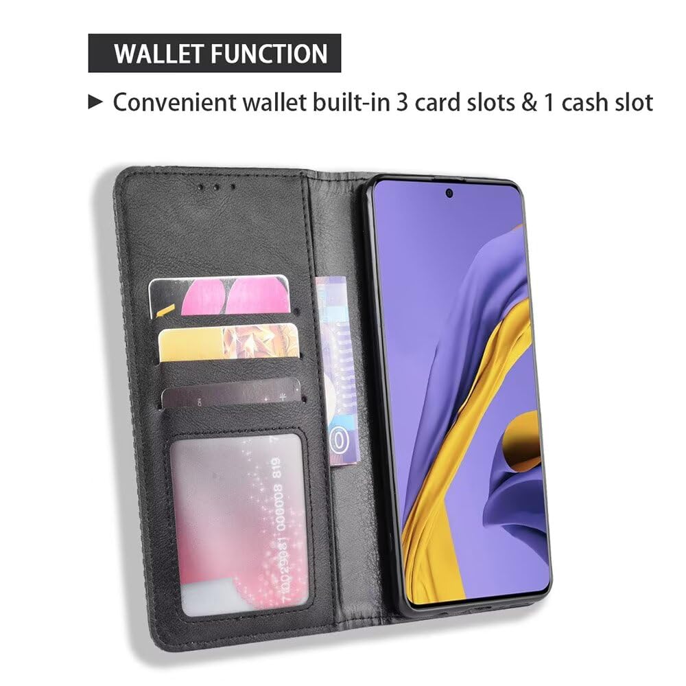 EASSGU Etui na telefon komórkowy do Oppo A6 Pro 5G (6,57 cala) Flip Folio PU skóra magnetyczna przełącznik etui ochronne [3 przegródki na karty] [1 portmonetka] Stand Case - czerwone