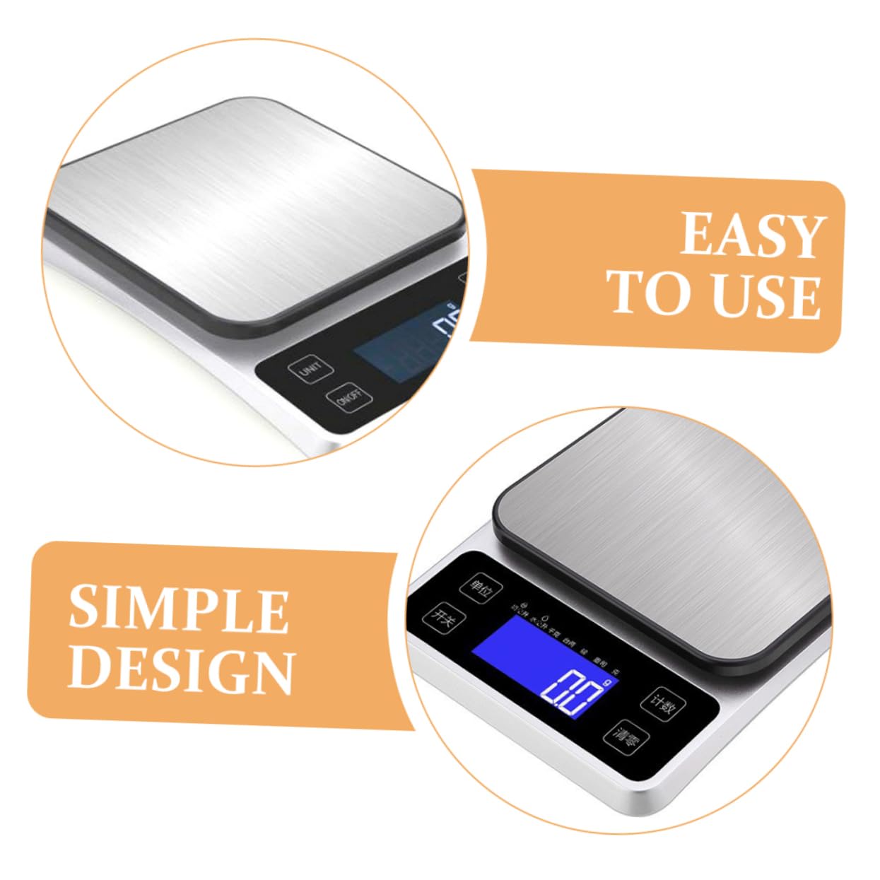 Cabilock Escala electrónica de alta precisión medición Hornada pesar escalas inteligentes peso electrónico pequeña escala de alimentos balanzas electronicas cocina plano de acero inoxidable