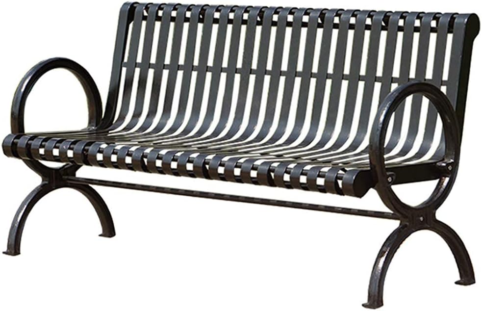 E Terrace Park Bench Outdoor Metal Bench Garden Bench with armrests and backrest Strong Anti-Corrosion and Anti-Rust Bearing Capacity Suitable for 2-3 People (A 1.2m)