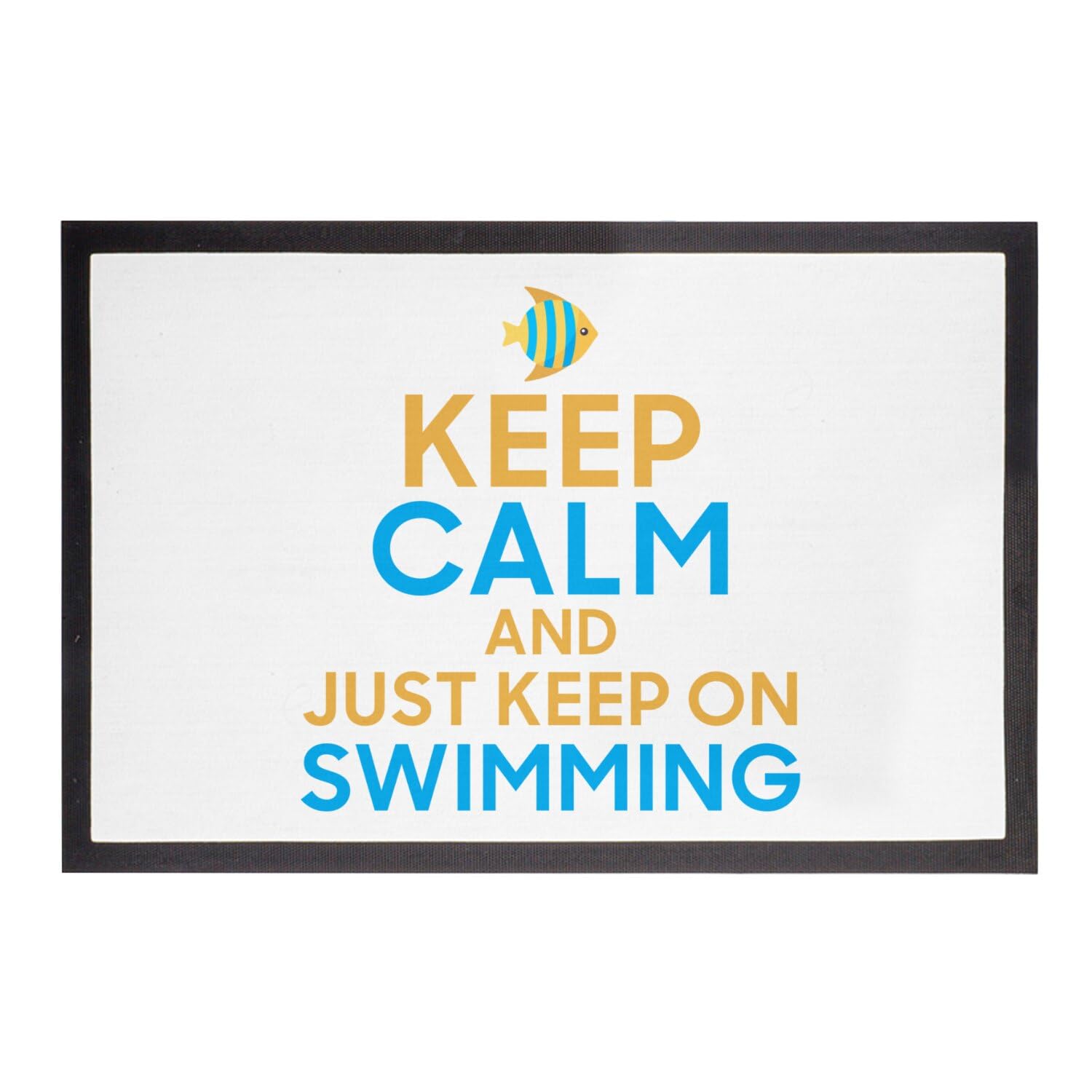 Paillasson Blanc Keep Calm and Keep on Swimming Mer 60x40cm
