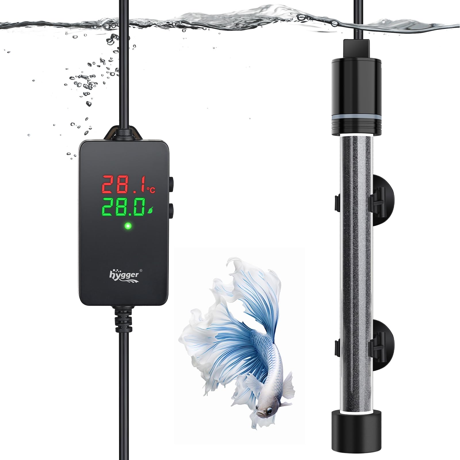 hygger Aquarium Heater Adjustable Fish Tank Betta Heater 500W