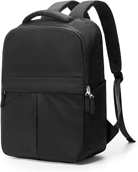Black Laptop Work Backpack for Women - 15.6 Inch Laptop Compartment, Lightweight Waterproof Large Travel Backpack for College, Nurse & Teacher