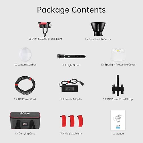 Miniatura 9 de GVM Iluminación de fotografía de 300 W luz de video bicolor con linterna Bowens Mount Softbox y soporte CRI 97+ CCT 2700K  6800K 12 escenas de