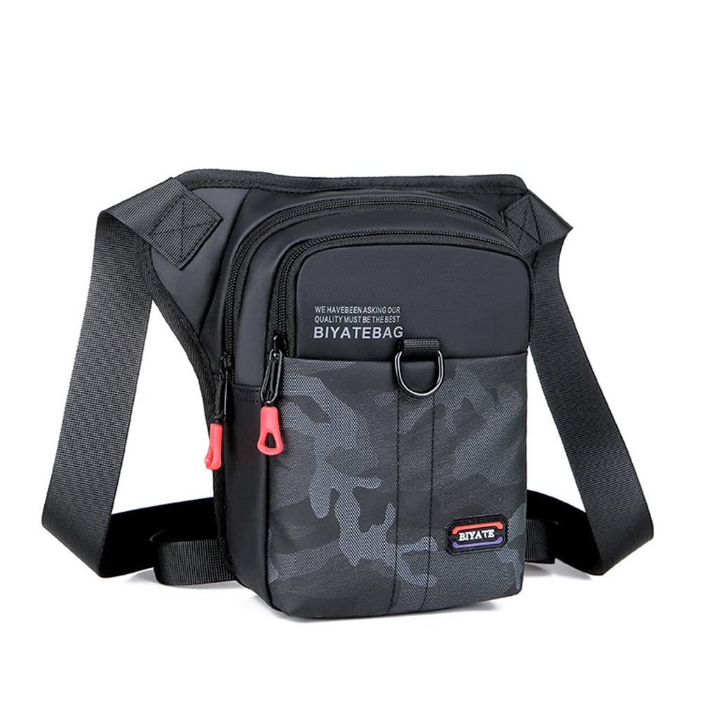 DZOZOMen's Shoulder Bag Waist Pack Drop Leg Bag Messenger Bag Riding Bumbag Waterproof Waist Fanny Pack Chest Bag Travel Waist Bag Outdoor Sports Thigh Fanny Pouch Large Hip Bag