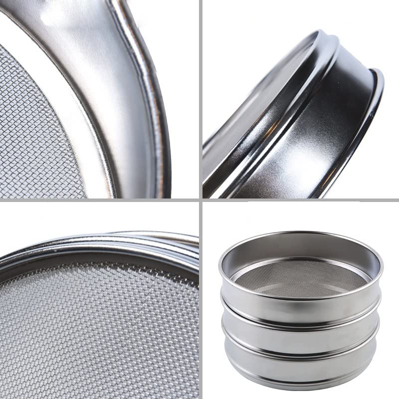 Colador multiusos de acero inoxidable, 20 cm, ideal para la preparación de alimentos, cocinar, hornear y colar con diseño de malla duradera