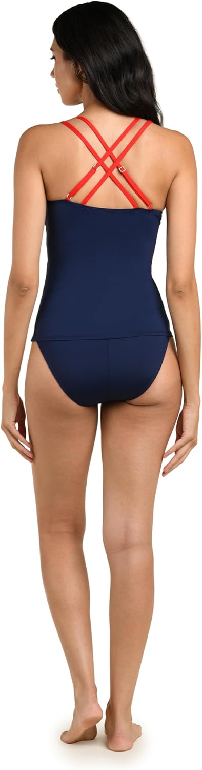 La Blanca Womens Over The Shoulder Tankini Swimsuit Top - Image 5