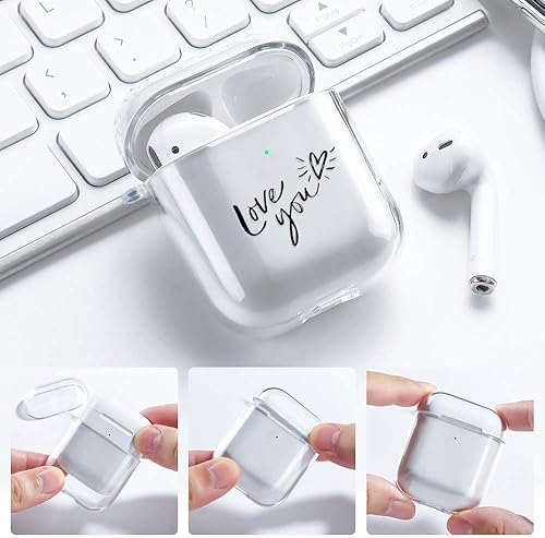 Miniatura 6 de AKABEILA Funda para Airpods para mujeres y hombres, compatible con Apple Airpods 2, bonitas fundas para Airpod con patrón transparente, fundas de