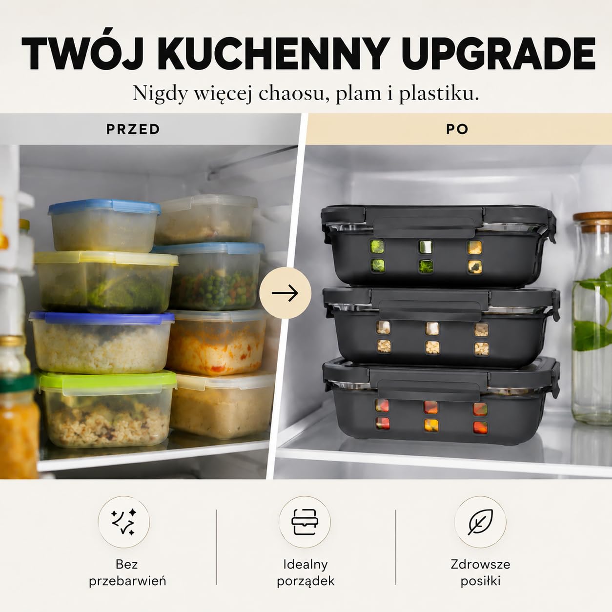 Zestaw Pojemników Meal Prep 3x1520ml – Szkło borokrzemowe, szczelne, piętrowe, mikrofalówka z zaworem parowym, silikonowa powłoka antyuderzeniowa