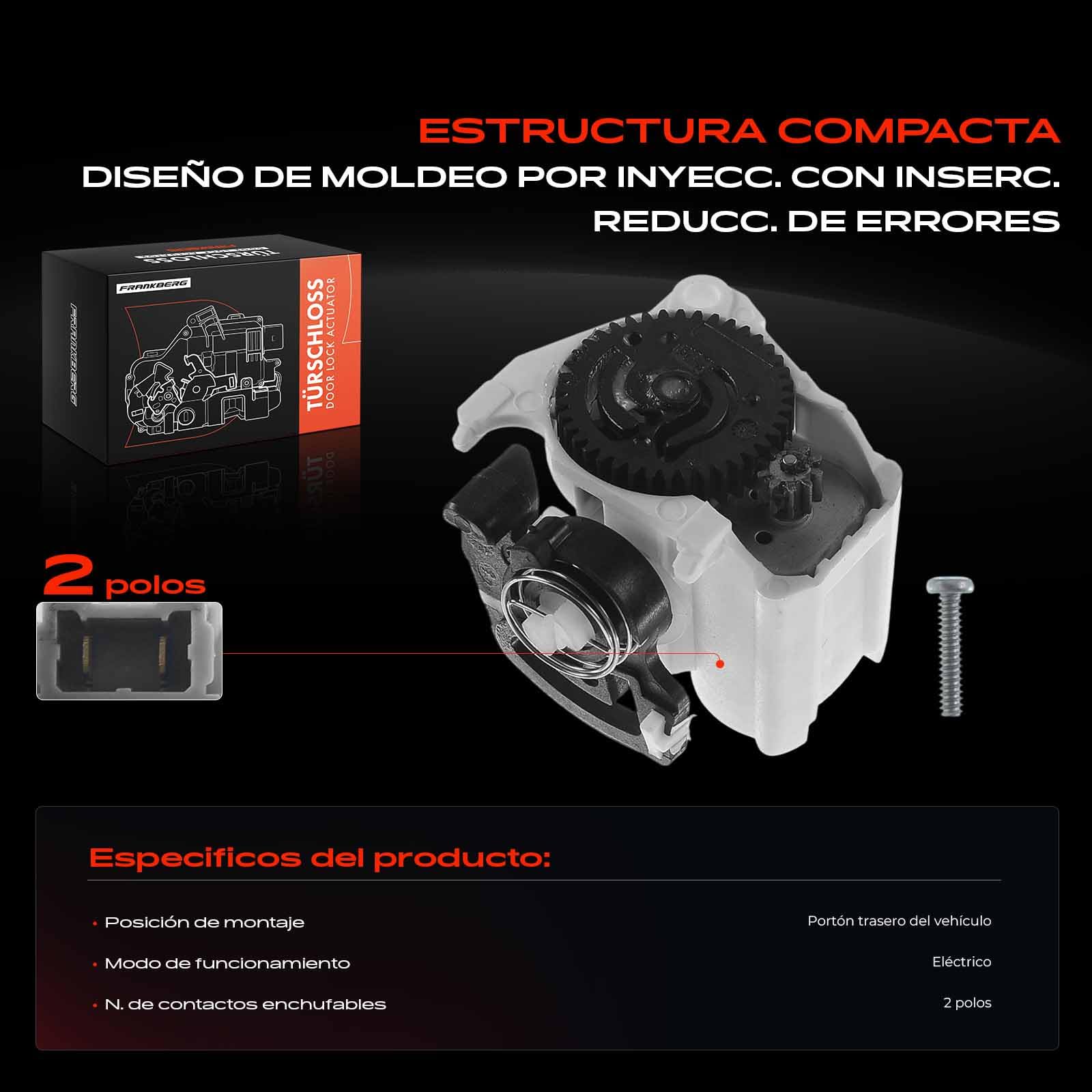 Frankberg 1x Cerradura de puerta Cierre del portón trasero Compatible con Clio II BB0 1 2 CB0 1 2 SB0 1 2 M.e.g.a.n.e I BA0 1 JA0 1 Twingo I C06 Sustituir# 8200060917