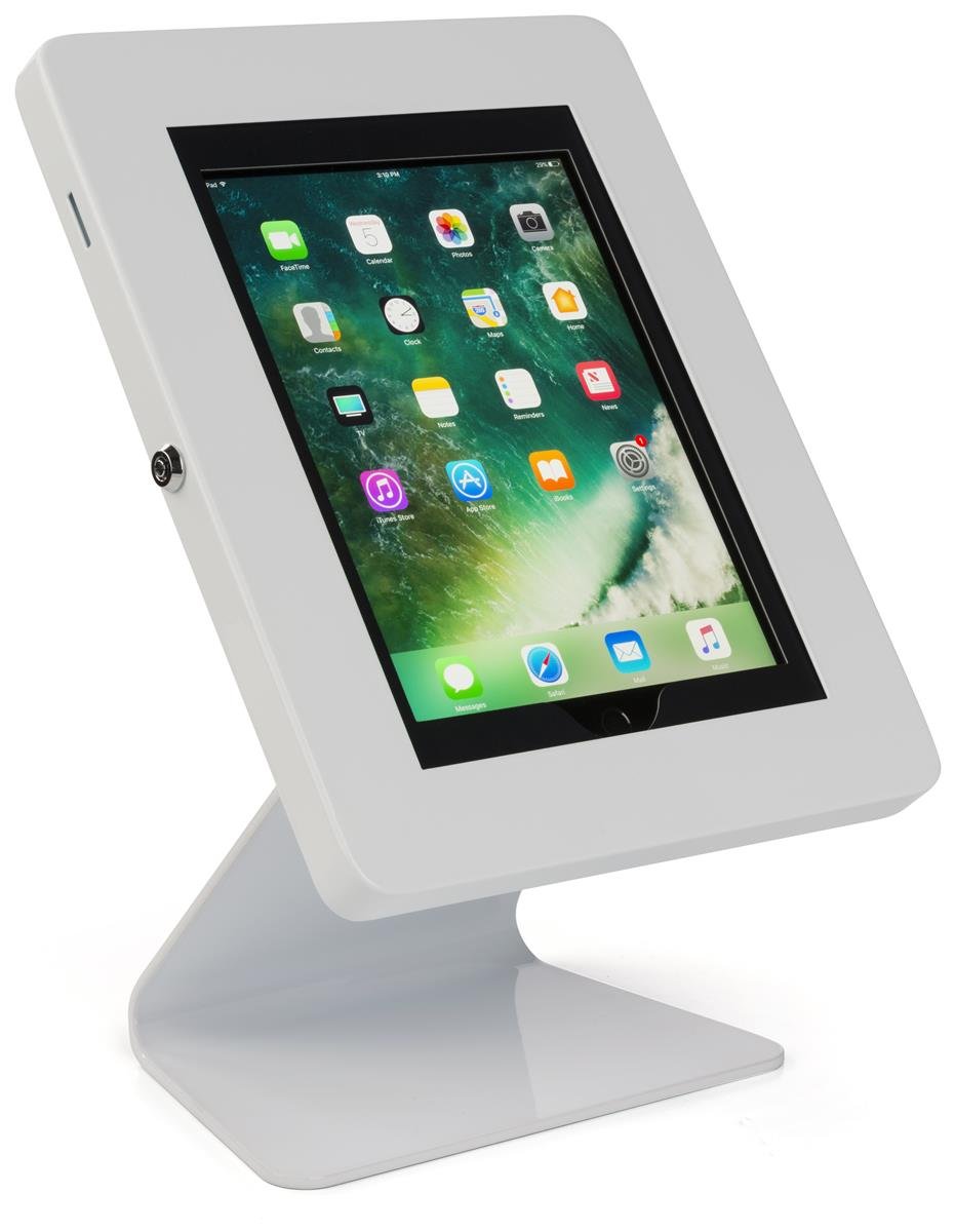 Amazon.com: Displays2go, White Locking iPad Kiosk, Steel, Aluminum, &  Plastic Construction, White Finish (IPEVRCTWH2) : Electronics