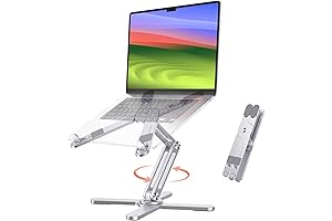 OMOTON 360 Rotating Folding Laptop Stand for Collaborative Work, Easily Fits Macbooks...