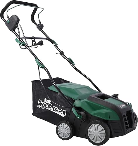 Miniatura 2 de Escarificador 2 en 1 de 16 pulgadas, escarificador eléctrico de 15 amperios, desthatcher de césped para el cuidado del patio, césped, jardín, bolsa