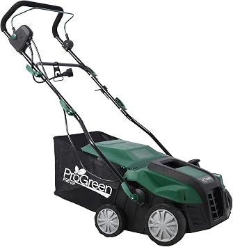 Garden Scarifier, 2-in-1 16INCH Dethatcher Scarifier,15 Amp Electric Lawn Dethatcher,Removable Collection Bag Extra Large 58QT Ultra-Light Push Mower 16INCH