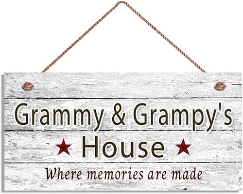 Miniatura 8 de Letrero de madera para colgar en la pared con texto en inglés Grandma & Papa's House Where Memories Are Made