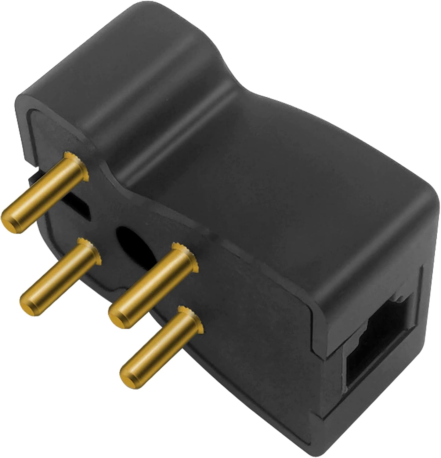 NECABLES 4 Prong Phone Jack Adapter Telephone Adapter Plug 4 Prong Male to RJ11 6P2C Female Black