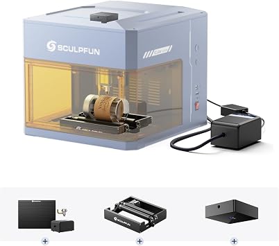 SCULPFUN iCube Ultra PAC3 Accessory Upgrade Kit with iCAM Camera RA Mini Roller iAP Air Pump, Perfectly Compatible with iCube Ultra Laser Engraver, Plug and Play
