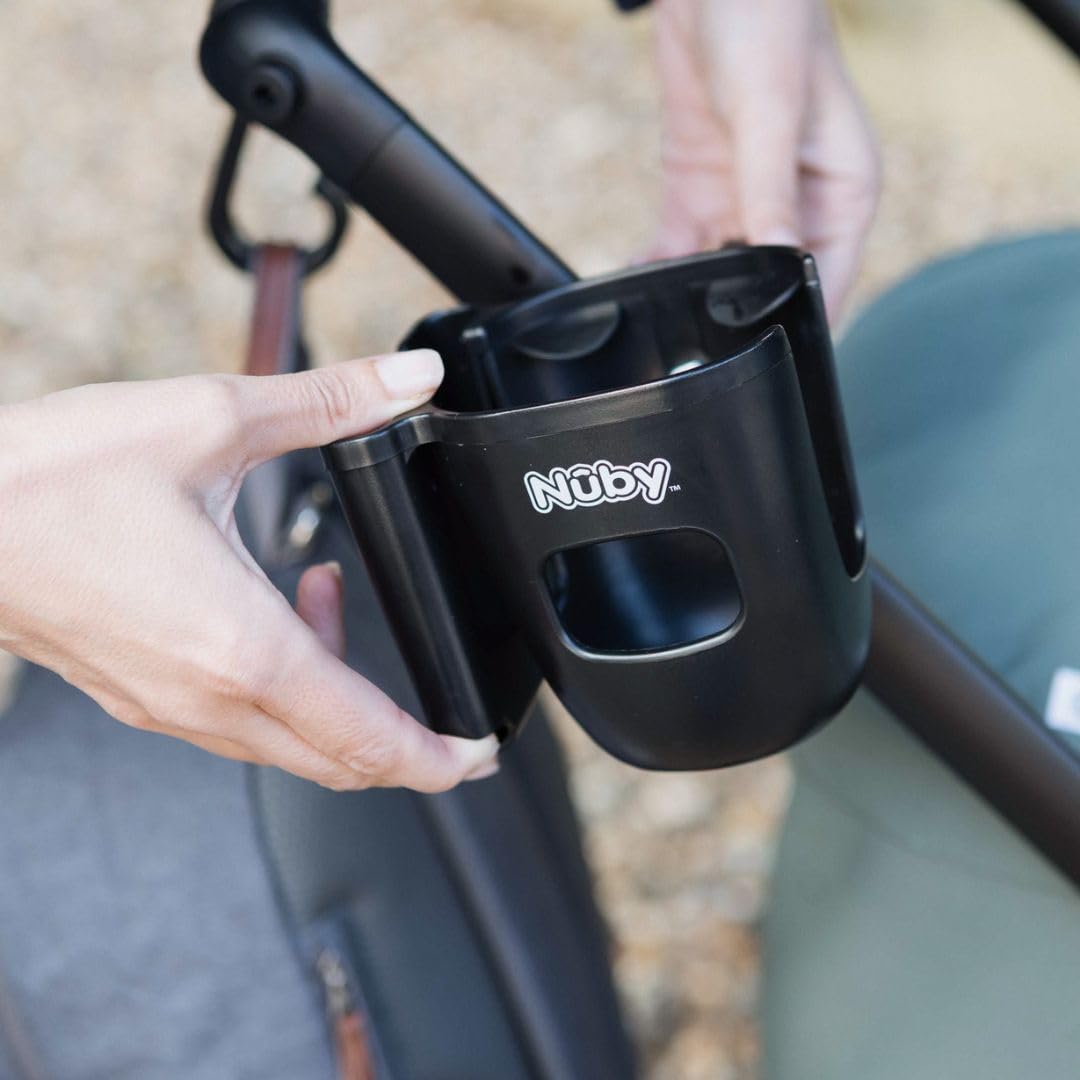 Nuby Porta cellulare e portabicchieri, universale, fissaggio sicuro, rotazione a 360°, posizione regolabile