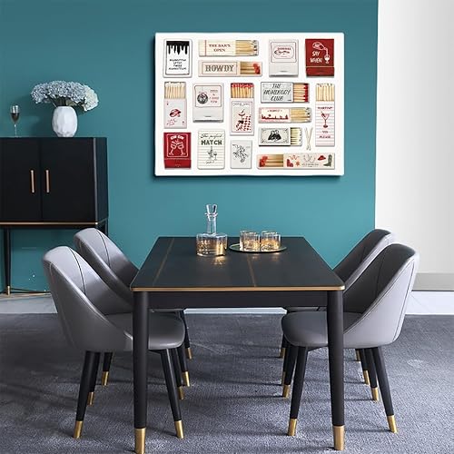 Miniatura 5 de Preppy - Arte de pared vintage con impresión de caja de cerillas, póster de carrito de bar, póster horizontal para coincidencias, retro, cóctel,