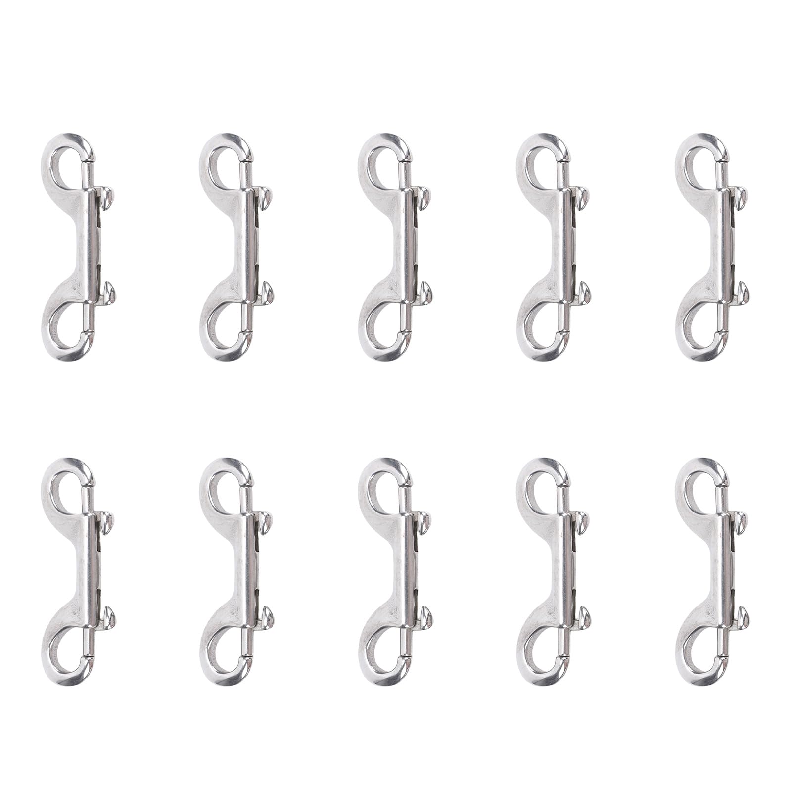 Doppio gancio a scatto in acciaio inossidabile Chiusura a scatto resistente per corde Catene Guinzagli Guinzagli per animali domestici Chiusure per cancelli agricoli (100mm*10)
