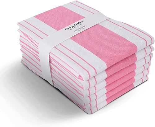 Miniatura 2 de Juego de 6 toallas de cocina con diseño moderno de banda central, diseño bohemio, a rayas, absorbentes, festivo, regalo, juego de 6 paños de cocina