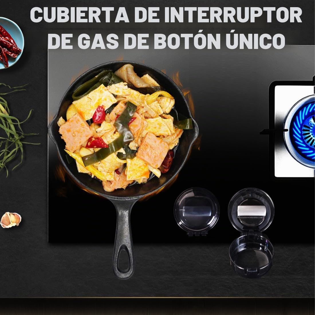 WUSJCOF 6 Piezas Protector de Perillas de Cocina para Niños, Protección Transparente para Cocina, Seguridad para Bebés en Horno (Máx. Ø 4,3 cm y 4 cm de Alto, Mín. 6 cm) (Negro)