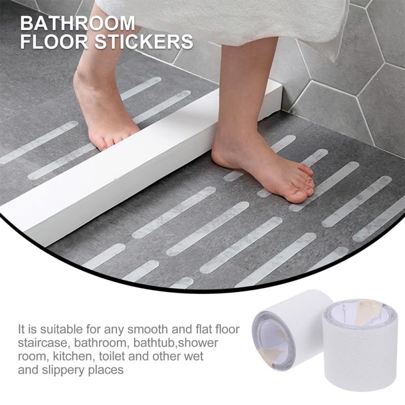 VOSAREA Transparent Anti-Slip Tape for Stairs 39.37X1.96 Inch Waterproof Traction Tape for Indoor Outdoor Steps Wooden Floors Ramps