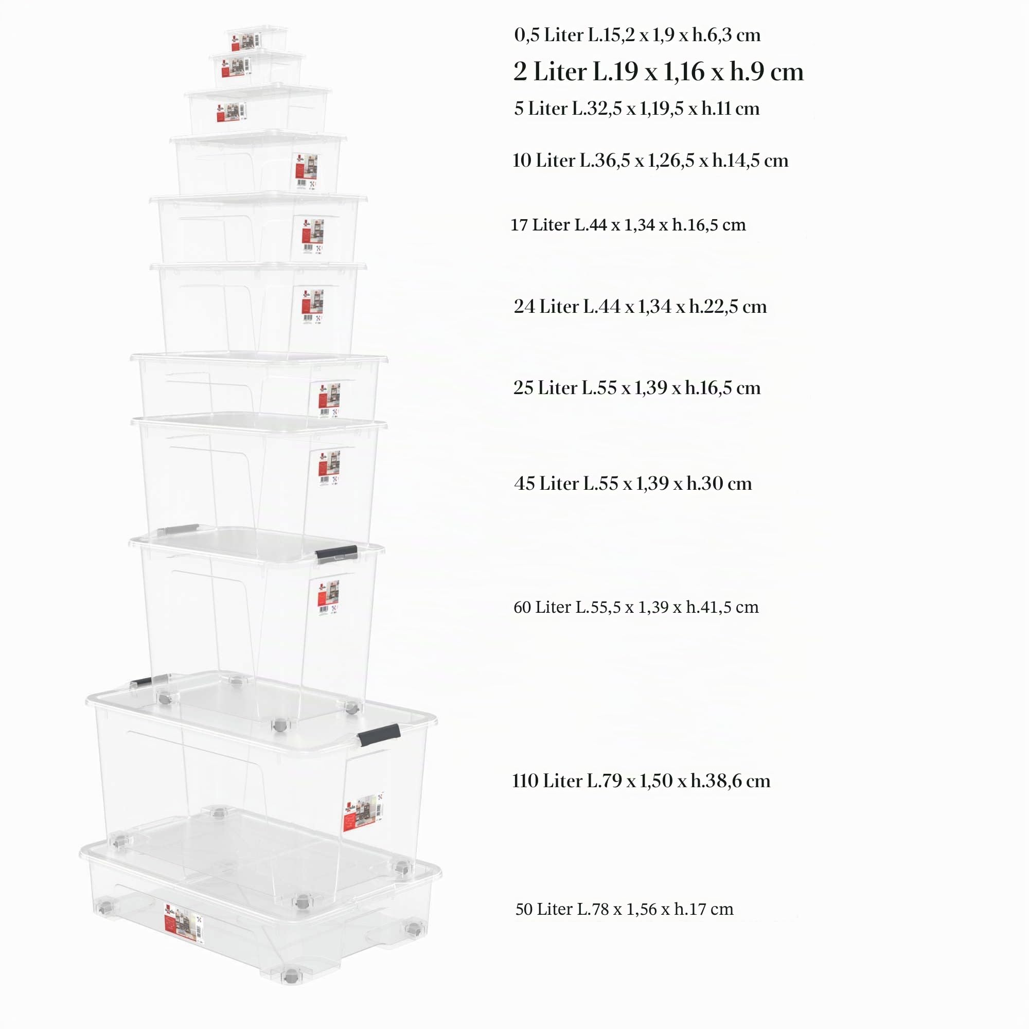 SUNDIS View Box, 10er-set Aufbewahrungsboxen mit deckel, 10L | Transparentem Kunststoff, stapelbar, ideal für kleine Gegenstände im Haushalt und im Büro