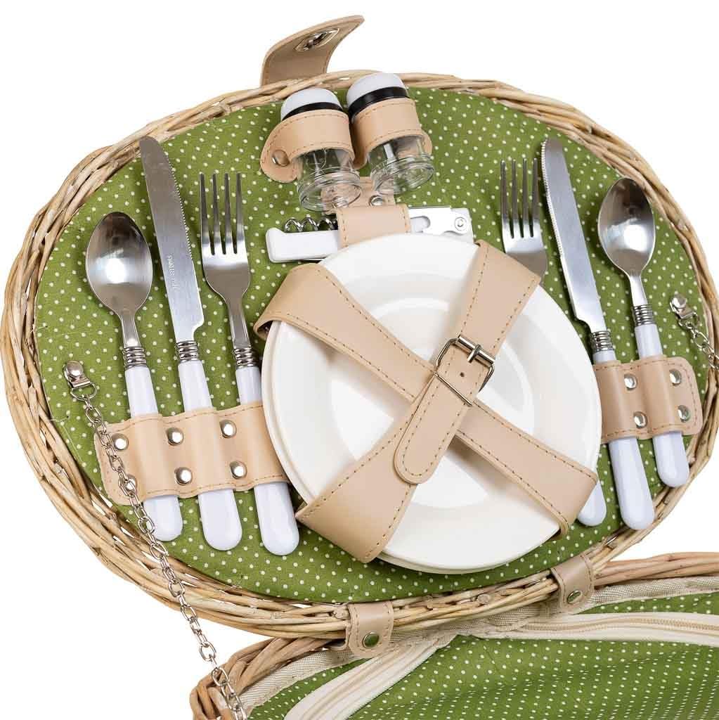 Wanderlust deco Cesta de Picnic 2 Servicios Natural