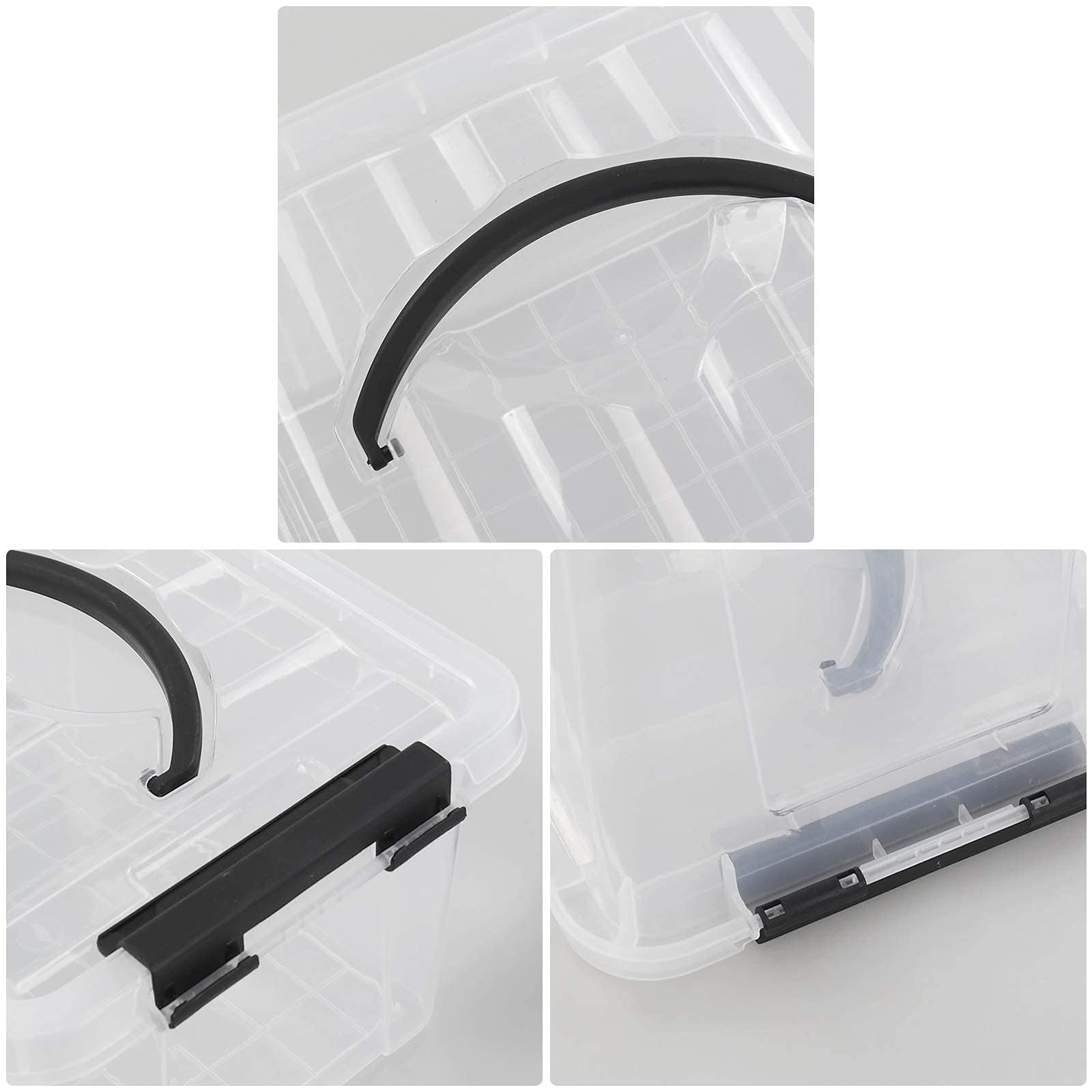 6 L Transparente Aufbewahrungsbox mit Deckel und Griff, 6 Stück