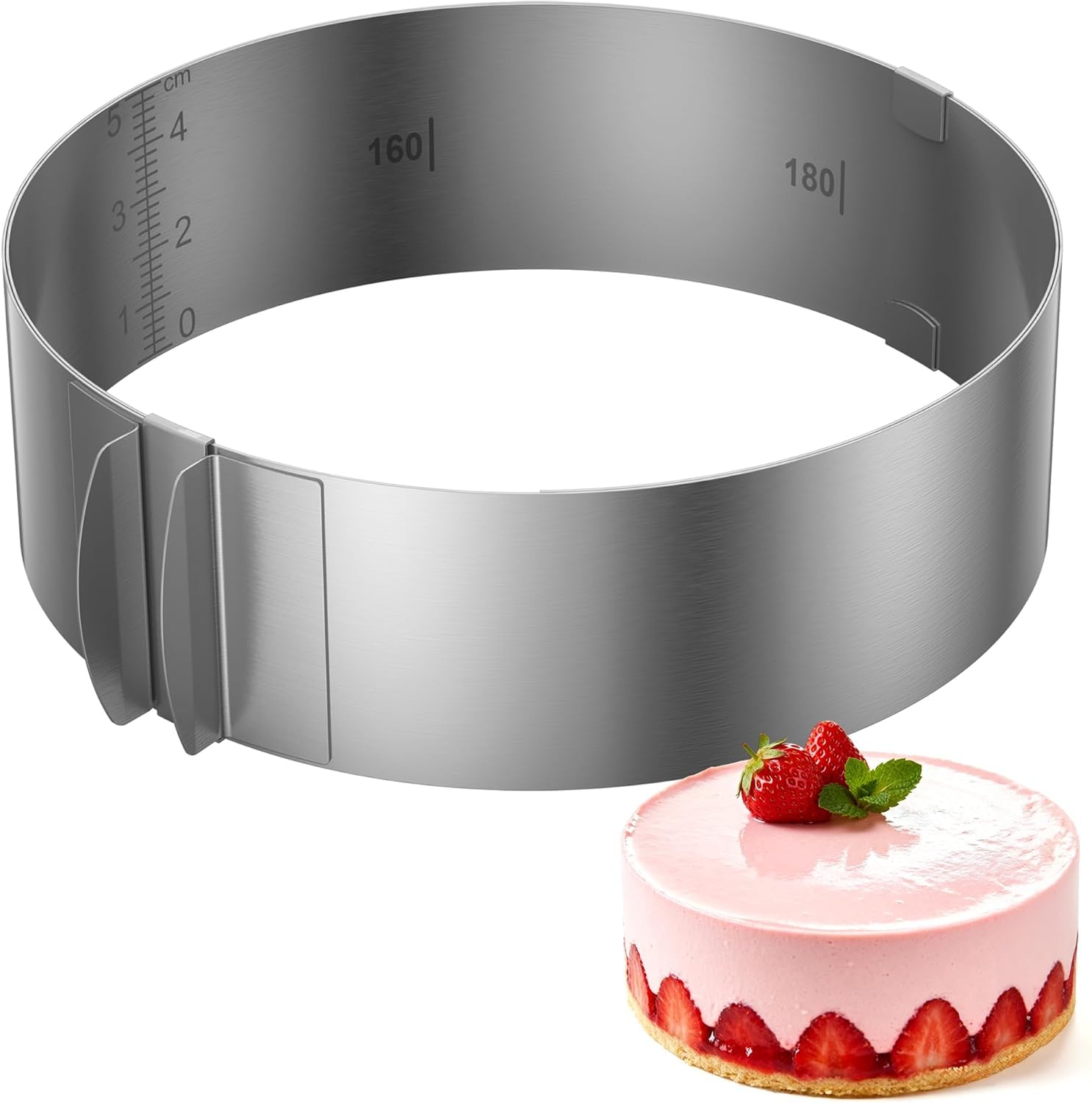 Cercle à Gâteau Réglable 6-12 Pouces, Acier Inoxydable Moule pour Cuisson