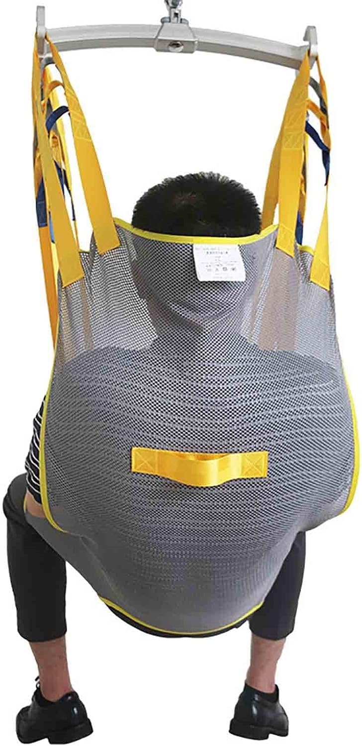 Toileting Hoist Sling, Full Body Sling with Head Support Patient Lifter, Mesh Divided Leg Shower Sling,for Hospitals Homes Transfer Patient