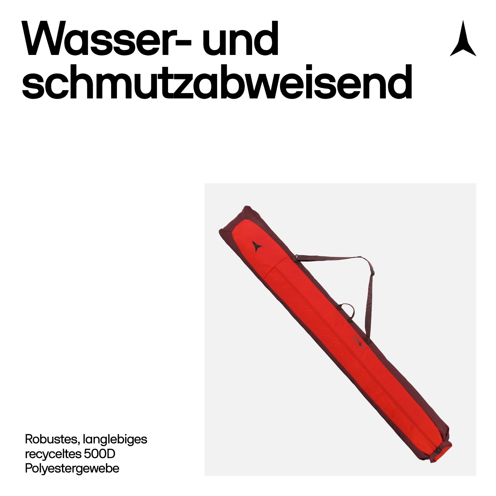 Atomic Ski-Sack Ski Sleeve 210 x 34 cm Längenverstellbar Polyester schwarz/schwarz