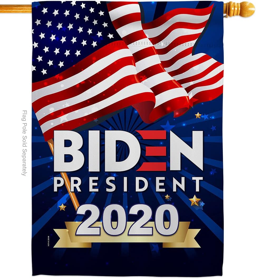 Biden 2020 House Flag Dowel Set Patriotic President Democrat Republican Tea Party United State American Election Small Decorative Gift Yard Banner Made In USA 28 X 40