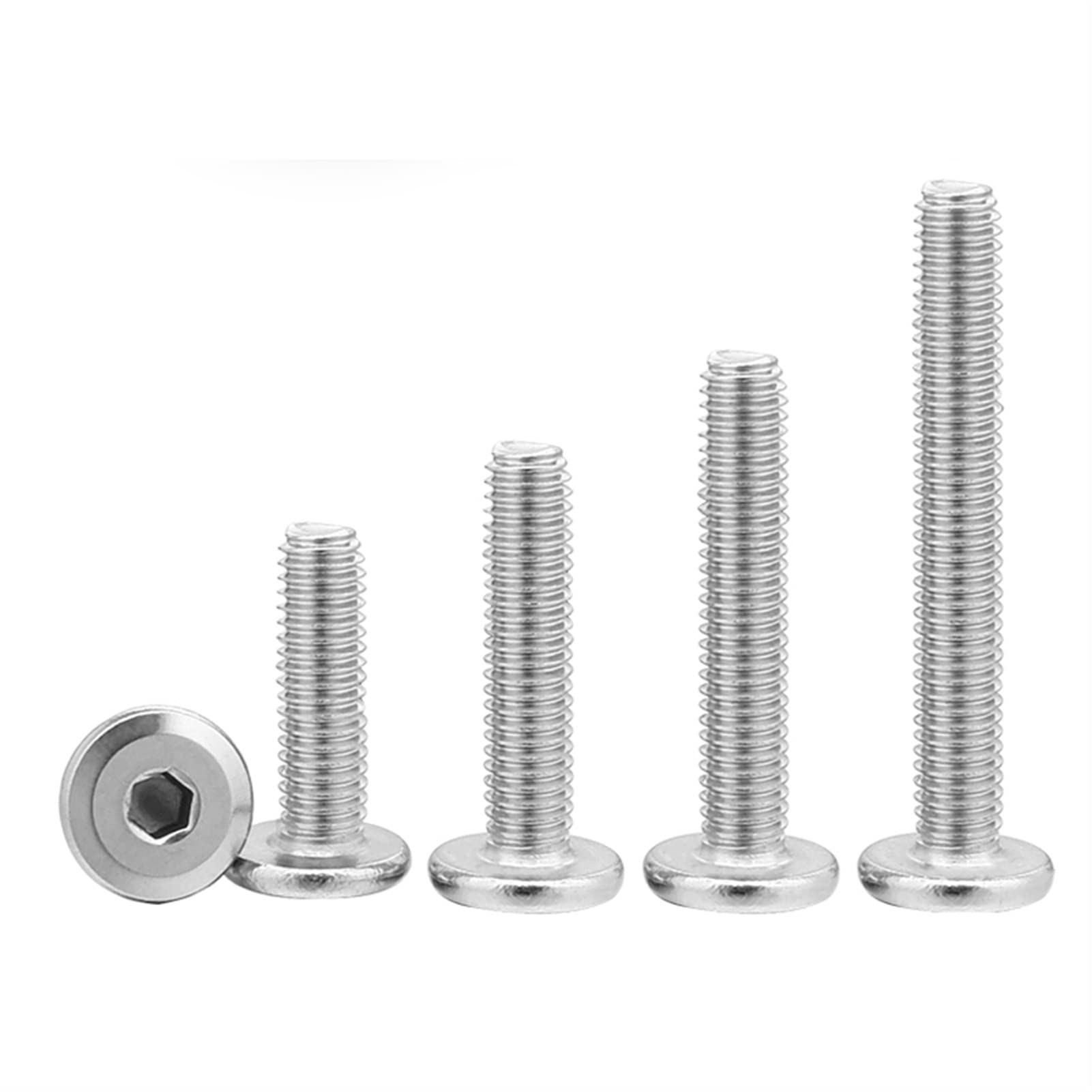 Viti di Ricambio per Fissaggio Hardware 10 pz/Lotto 304 in Acciaio Inox Grande Piatto Esagonale Esagono Incassato Vite A Brugola M3 M4 M5 M6 M8 Mobili Connettore A Vite Bullone Comune
