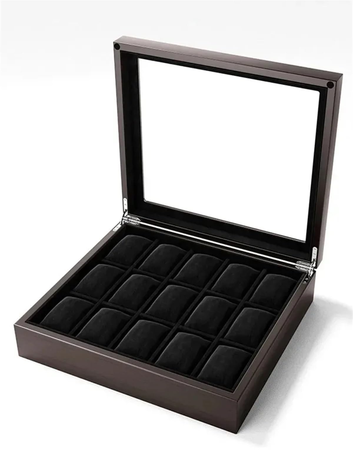 Scatola Porta Orologi Custodia for orologi in legno for nera Scatole for trasparenti Lucernario trasparente Collezione di da polso meccanici for uomo Per Orologi(15-bit)