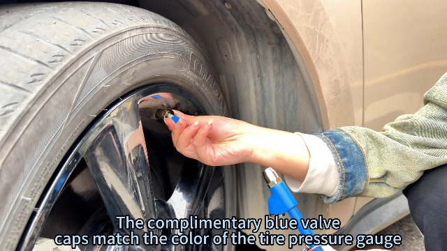 Image of Semi Truck Tire Pressure Gauge,Dual Head Tire Gauge for Tires Pressure Range 150 PSI /10 Bar, Air Pressure Gauge with 4 Caps for Semi Truck, RV, Car, Motorcycle