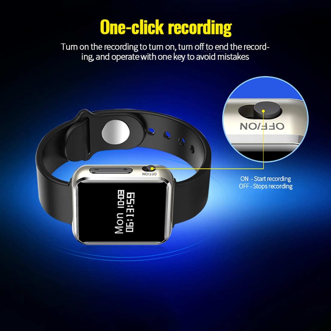 Registratore Voice Recorder Watch，racciale Registratore Digitale Braccialetto Di Registrazione HD Registratore Multifunzione Riduzione Intelligente Del Rumore Conferenza, Conferenza, Intervista ( Colo