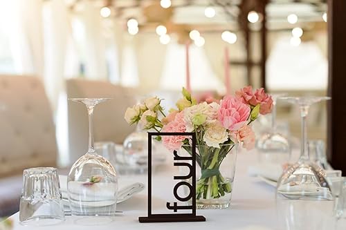 Miniatura 5 de Mesa de boda de madera números 1-10  números de mesa negros decoración banquete, fiesta, boda, novia, ducha, restaurante, recepción, oficina (1-20,