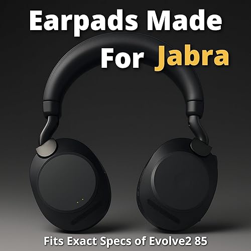 Miniatura 3 de Global Teck - Almohadillas de piel sintética para auriculares inalámbricos Bluetooth Jabra Evolve2 85, paquete de 2 cojines de repuesto