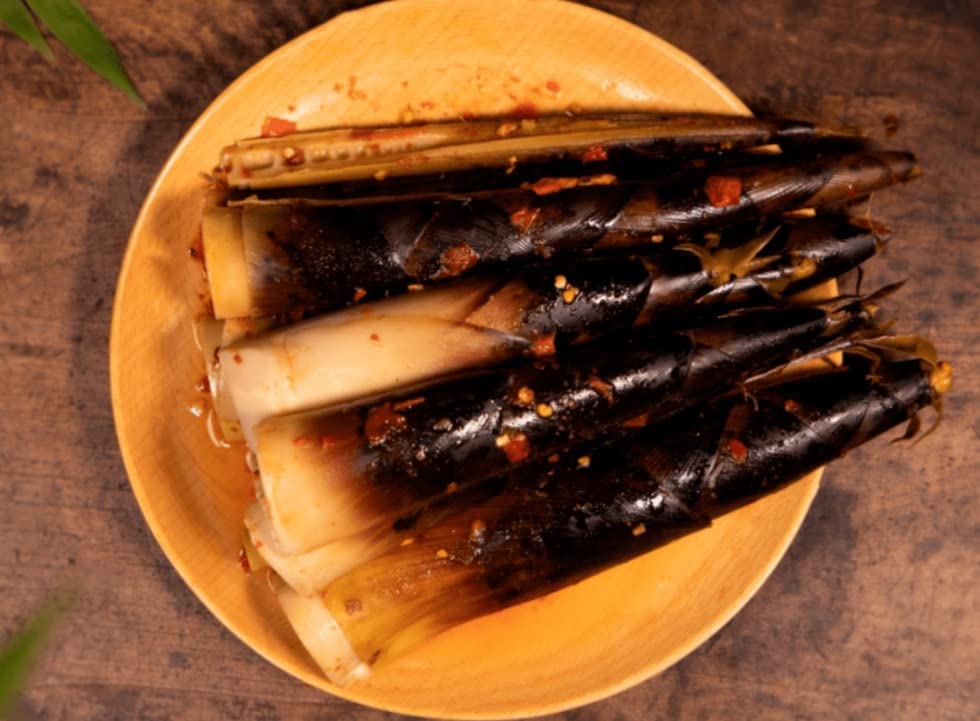 Miniatura 3 de Brotes de bambú pelados a mano, brotes de bambú picantes y crujientes, 8.11 ozbolsa, aperitivos chinos picantes, brotes de bambú de pimienta de