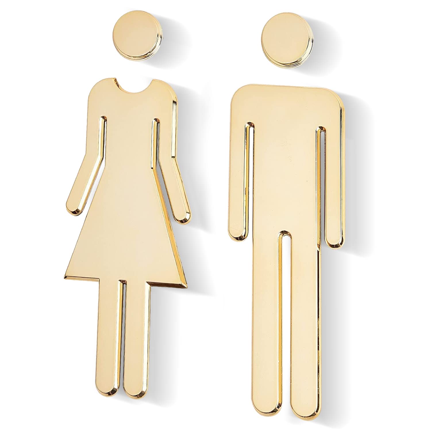 Occuwzz Occuwzz® Toilet Signs Self Adhesive For Ladies and Gentlemen,WC Sign,Toilet Door Sign,Washroom Toilet Bathroom Sign For Home, Hotel, Office, Store, Parking, Restaurant (Gold)